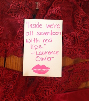 Inside were all seventeen with red lips - Laurence Olivier